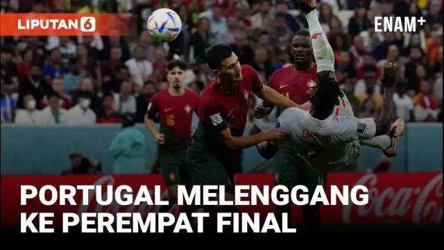 Portugal mengamankan tempat di babak perempat final Piala Dunia 2022 setelah menaklukkan Swiss dengan skor 6-1 dalam laga 16 besar di Stadion Lusail Iconic, Rabu (7/12/2022) dini hari WIB.