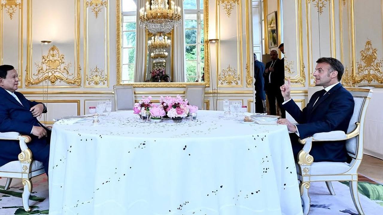 VIDEO: Prabowo Tamu Kehormatan Makan Malam Privat dengan Macron di Istana Élysée, Usai Bastille Day