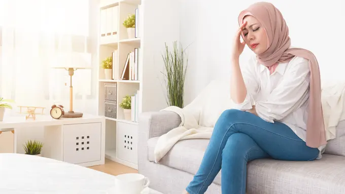 Ilustrasi muslimah sedih