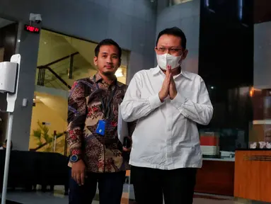 Sekretaris Mahkamah Agung (MA), Hasbi Hasan (HH) usai menjalani pemeriksaan di Gedung Merah Putih Komisi Pemberantasan Korupsi (KPK), Jakarta Selatan, Rabu (24/5/2023). (Liputan6.com/Angga Yuniar)