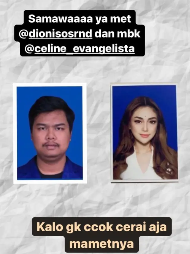 Bikin Heboh, 6 Editan Netizen Pas Foto Nikah Bareng Celine Evangelista Ini Kocak