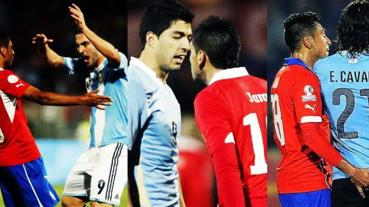 Bek Chile, Gonzalo Jara saat melakukan aksi kotornya (101GreatGoals)