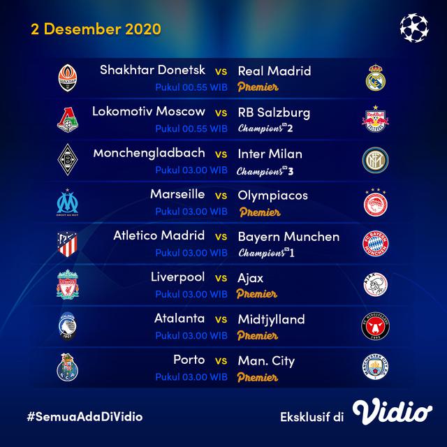 Jadwal Liga Champions Matchday 5