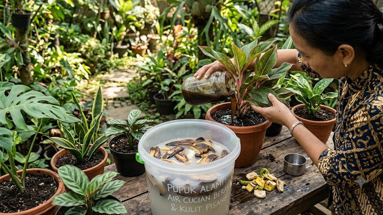 6 Trik Bikin Pupuk Alami Cuma Pakai Air Cucian Beras dan Kulit Pisang, Tanaman Lebih Subur