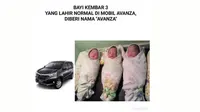 bayi kembar tiga Avanza (Foto: Istimewa)
