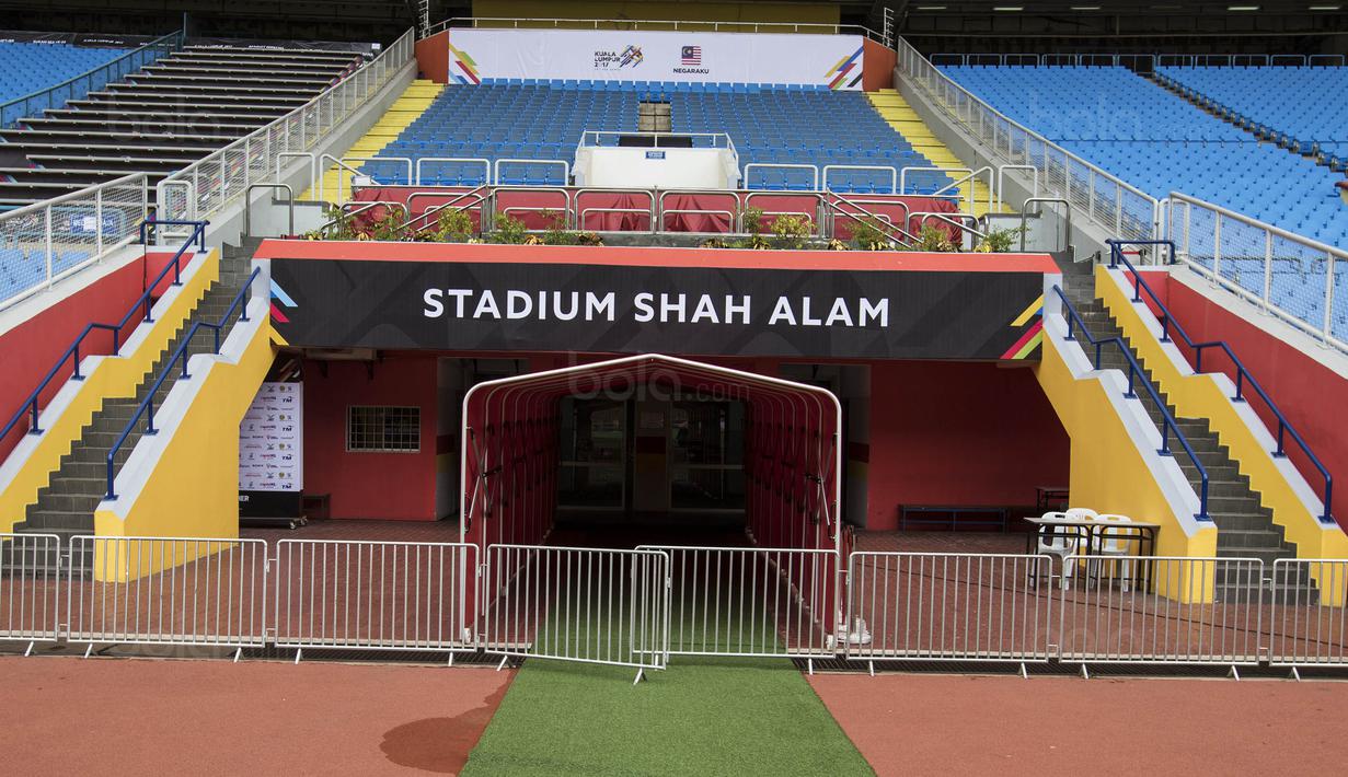 Suasana Stadion Shah Alam yang akan menjadi tempat pertandingan Grup B cabang sepak bola SEA Games 2017 Malaysia antara Indonesia melawan Thailand pada Selasa (15/8/2017). (Bola.com/Vitalis Yogi Trisna)