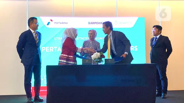 Deputi Bidang Lingkungan Hidup dan Sumber Daya Alam OIKN Myrna Asnawati Safitri menyebut bahwa OIKN juga menyambut baik kolaborasi dengan Pertamina NRE dalam upaya menurunkan emisi di sektor FOLU (Liputan6.com/Teddy Tri Setio Berty).