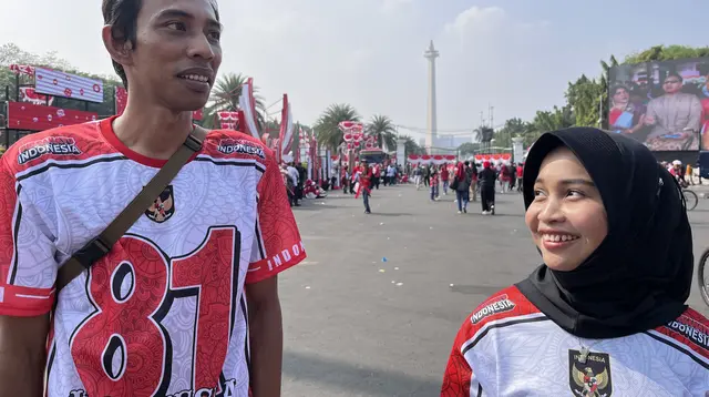 Cerita Sejoli dari Bogor Berangkat Subuh Demi Rayakan HUT RI di Monas
