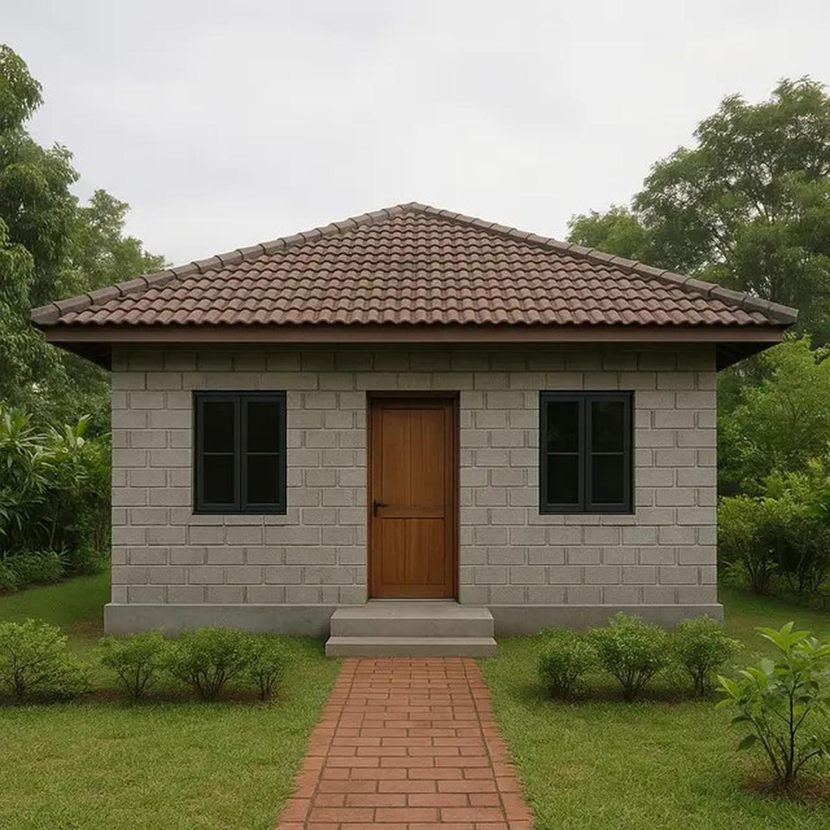 6 Model Rumah Sederhana dari Batako dengan Atap Pelana, Kokoh dan Hemat Biaya