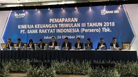 Pemaparan Kinerja Keuangan Triwulan III Tahun 2018 PT. Bank Rakyat Indonesia (Persero) Tbk di Kantor Pusat BRI, Jakarta (24/10).