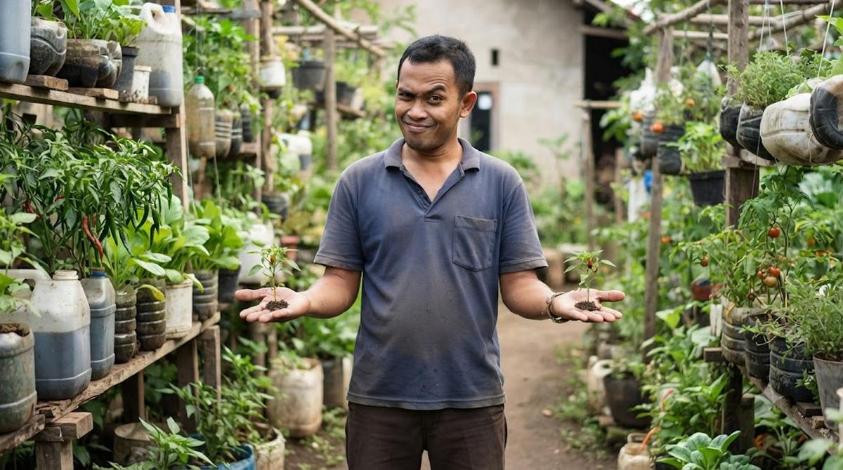 Menanam Cabai di Botol Plastik