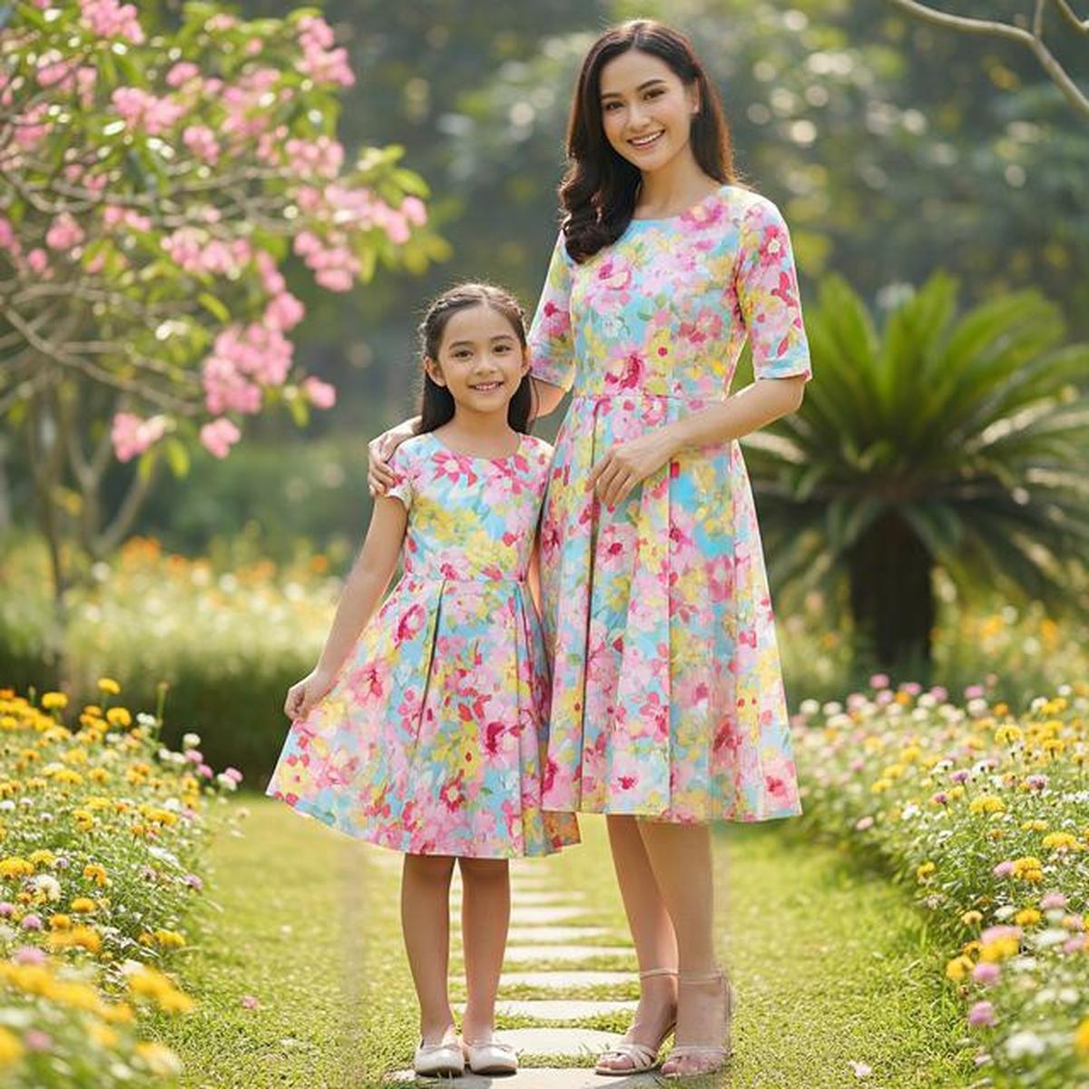 7 Model Dress Couple Ibu dan Anak yang Bikin Tampilan Makin Kompak