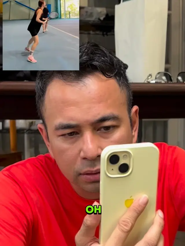 Reaksi Raffi Ahmad saat melihat lawannya. (credit: instagram.com/raffinagita1717)