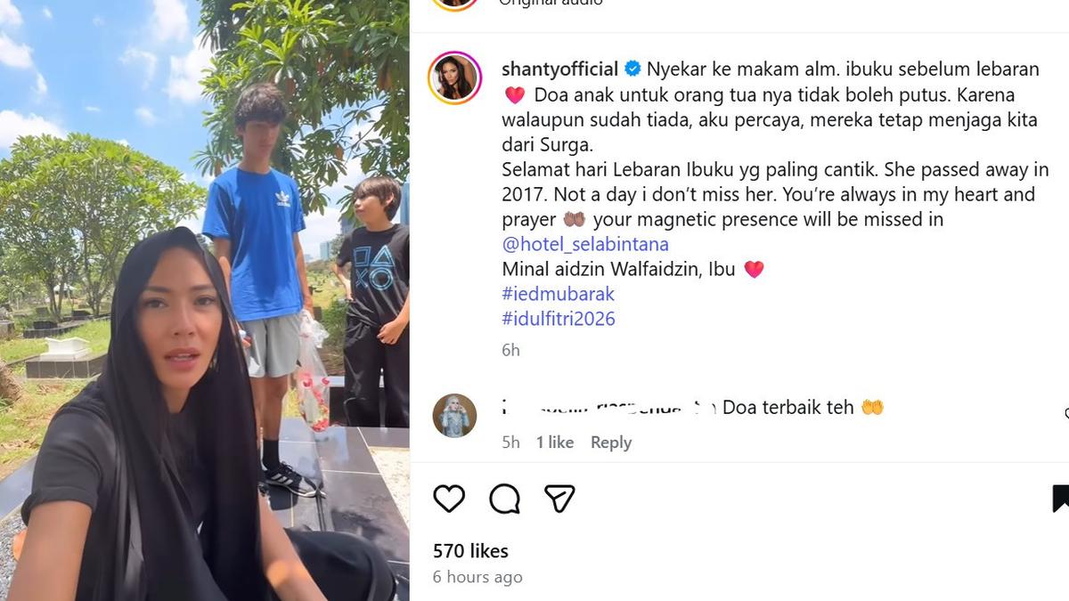 Shanty Nyekar ke Makam Ibunda Jelang Lebaran: Doa Anak untuk Orang Tua Tak Boleh Putus...