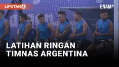 Timnas Argentina melakukan latihan ringan usai memastikan tiket ke semifinal piala dunia 2022. Rekondisi fisik menjadi pilihan pelatih Lionel Scaloni jelang menghadapi Kroasia demi perebutan tiket ke partai puncak piala dunia 2022.