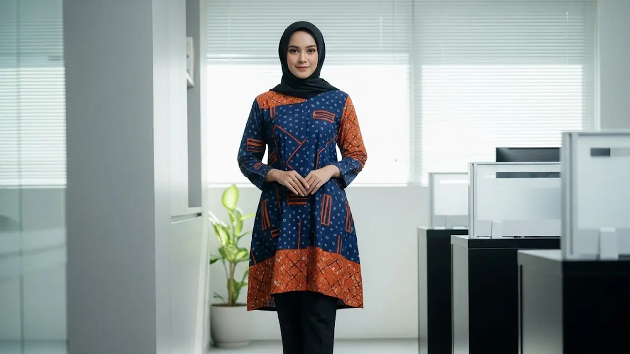 Model Tunik Batik Wanita Kantoran