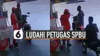 Terekam kamera CCTV seorang pengendara hendak mengisi bensin meludahi petugas SPBU karena tidak terima diingatkan untuk pakai masker.
