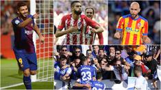 Berikut ini foto 7 selebrasi terbaik yang menghiasi laga La Liga Spanyol 2017/2018 Pekan ke-6. Diantaranya selebrasi Luis Suarez, Carrasco dan Simone Zaza. (Foto-foto Kolase AFP)