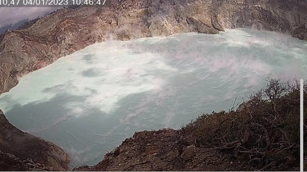 Pengamatan secara visual danau kawah Gunung Ijen (Istimewa)