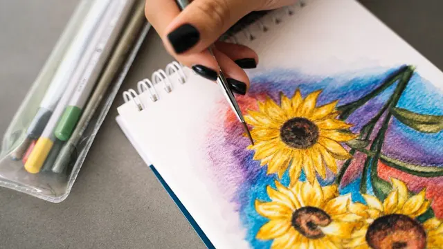 cara menggambar bunga sederhana