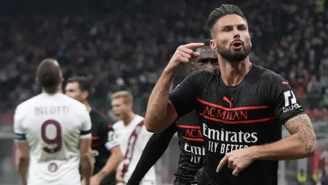 Foto: Gol Tunggal Olivier Giroud ke Gawang Torino Bawa AC Milan ke Puncak Klasemen Liga Italia 2021 / 2022