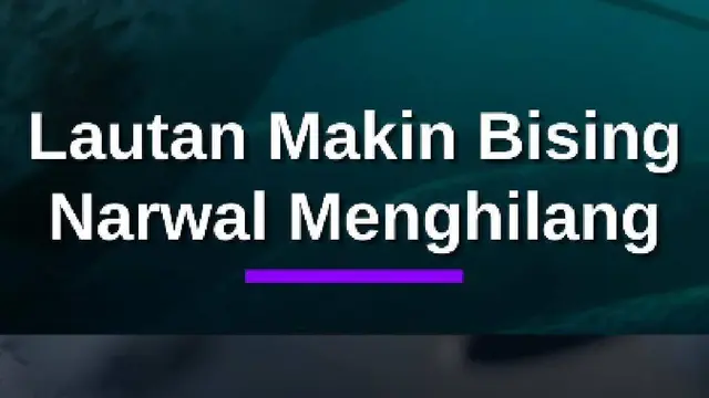 Kebisingan Kapal Diduga Ganggu Narwal di Perairan Arktik
