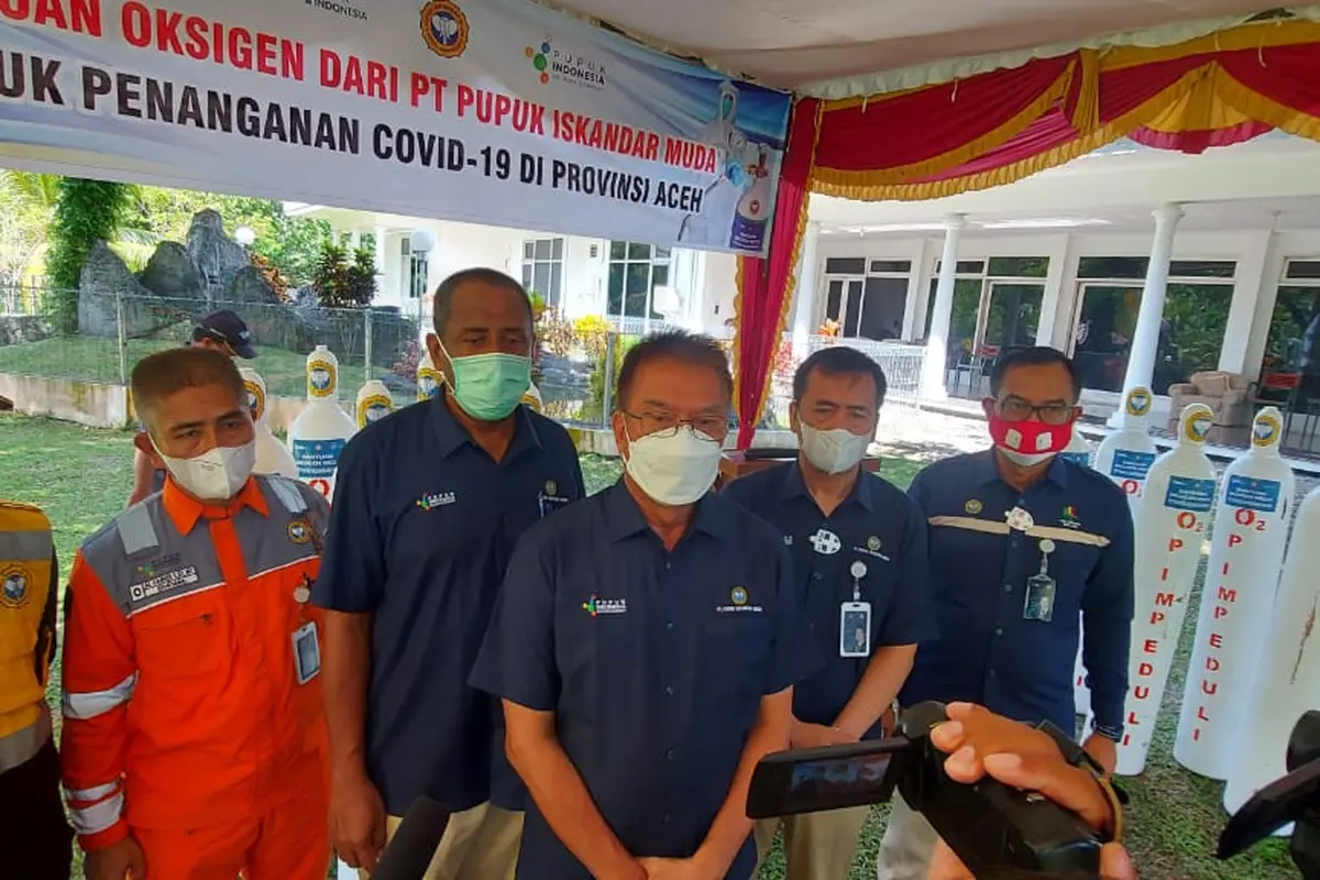 Pupuk Iskandar Muda Aceh membantu  kebutuhan oksigen di masa pandemi covid 19 diseluruh Provinsi Aceh