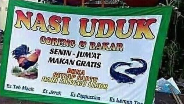 Warung Nasi Uduk Pasang Spanduk Makan Gratis Tapi Justru Bikin Emosi