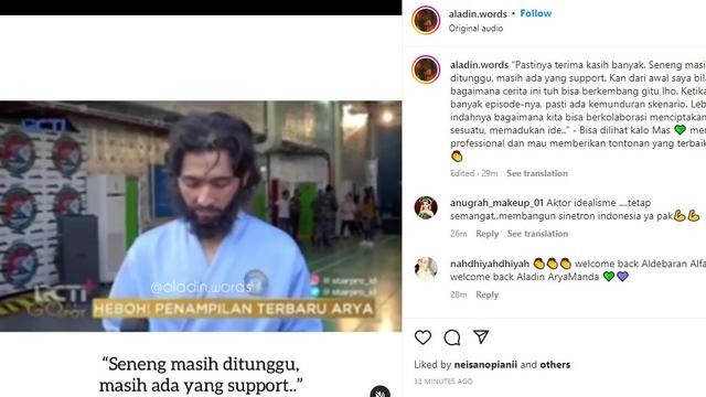 arya saloka kembali ke ikatan cinta