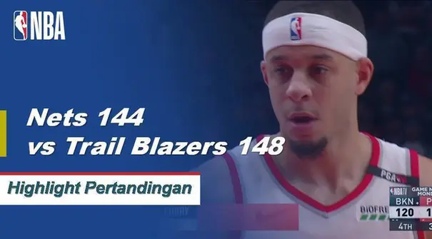 Portland defeats Brooklyn in double overtime	148 - 144.