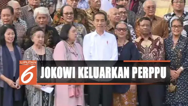 Bertemu dengan tokoh lintas agama dan budayawan, Presiden Jokowi akan pertimbangkan menerbitkan Perppu untuk mencabut UU KPK.