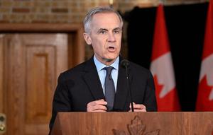 Perdana Menteri Kanada Mark Carney saat pidato di Quebec, Quebec City, Kamis, (22/1/2026).
(Dok. Jacques Boissinot / The Canadian Press via AP)