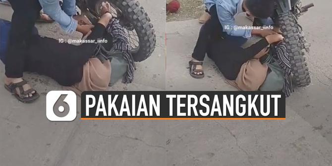 VIDEO: Ngeri, Pakaian Perempuan Masuk Dalam Jari-Jari Ban Motor