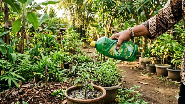 Barang Bekas Dapur yang Bisa Jadi Alat Penyiram Tanaman (Foto: Gemini AI)
