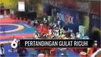 Perebutan medali perunggu dalam final pertandingan gulat PON XX Papua berlangsung ricuh. Tim gulat Papua yang tidak puas dengan hasil penilaian juri menyerang panitia penyelenggara.