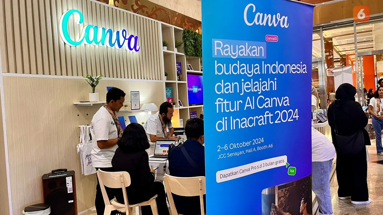 Booth Canva di pameran Inacraft On October 2024 memperkenalkan desain template yang terinspirasi Indonesia