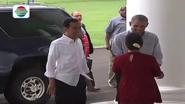 Presiden Joko Widodo menjamu Barack Obama di Istana Bogor.