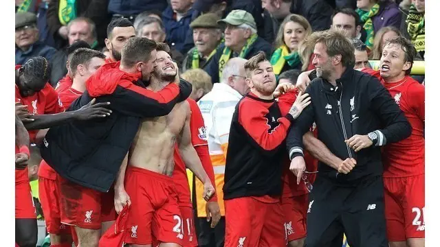 Video selebrasi Adam Lallana dan Jurgen Klopp setelah Liverpool berhasil mengalahkan Norwich City 5-4 dengan gol dramatis di injury time.