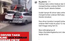 Viral Puluhan Taksi Online jadi Korban Order Fiktif, Polisi Turun Tangan