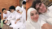 Potret Keluarga Atta dan Aurel di Pengajian Jelang Berangkat Haji (Sumber: Instagram/aaliyahmassaid dan attahalilintar)