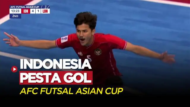 Berita Video, Momen Pesta Gol Timnas Futsal Indonesia ke Gawang Lebanon di Piala Asia 2022