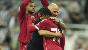 Bagi Rio Ngumoha, gol tersebut mencatatkan namanya sebagai pencetak gol termuda sepanjang sejarah Liverpool. Pada momen tersebut, Rio menginjak 16 tahun 361 hari. (AP Photo/Jon Super)