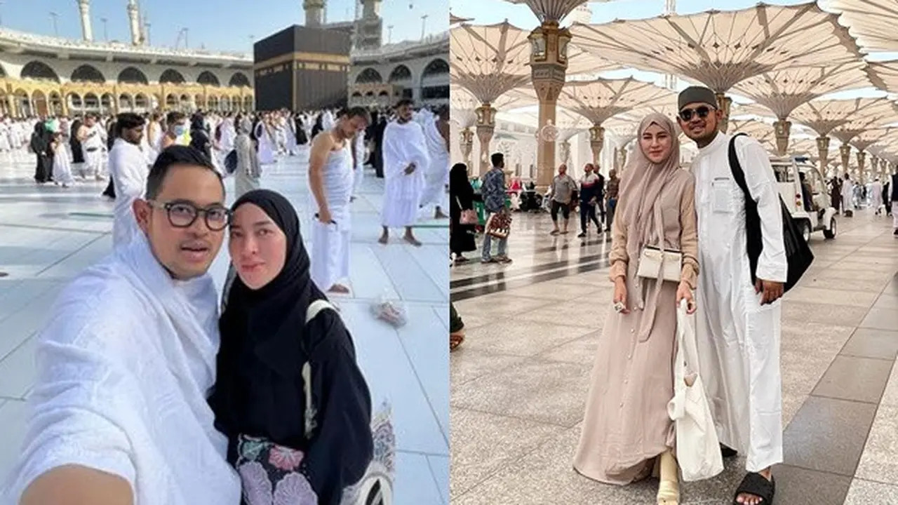 6 Potret Shandy Purnamasari dan Gilang Widya Pramana Jalani Ibadah Umrah