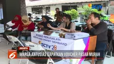 Jelang HUT ke-28, SCTV menggelar pasar murah di Kembangan, Jakarta Barat.