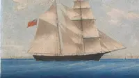 Lukisan kapal Mary Celeste yang menjadi ikon 'kapal hantu' (Wikipedia)