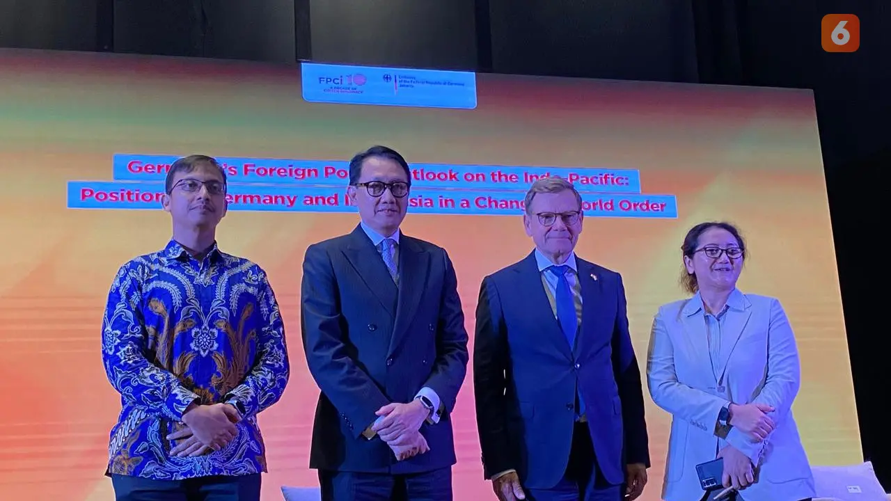 Menteri Luar Negeri Jerman Johann Wadephul pada Rabu (20/8/2025) di Jakarta menegaskan bahwa untuk menghadapi dinamika geopolitik, Jerman memperluas keterlibatan strategis di kawasan Indo-Pasifik (Dok. Liputan6.com/Teddy Tri Setio Berty).