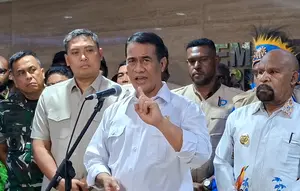 Menteri Pertanian Andi Amran Sulaiman bertemu kepala daerah seluruh Papua, di Kantor Kementerian Pertanian, Jakarta, Kamis (11/6/2026). (Arief/Liputan6.com)
