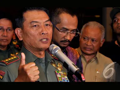 Panglima TNI Jenderal Moeldoko saat mendeklarasikan zona bebas korupsi, Jakarta, Senin (11/8/2014) (Liputan6.com/Miftahul Hayat)