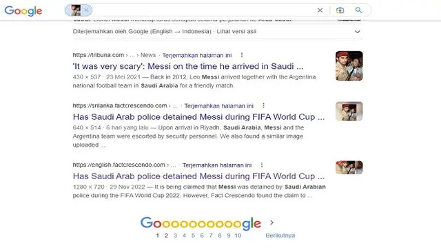 Gambar Tangkapan Layar Penelusuran Foto Menggunakan Google Images.