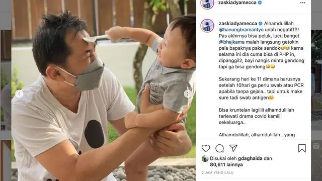 Hanung Bramantyo dan Bhaj Kama. (Foto: Instagram @zaskiadyamecca)